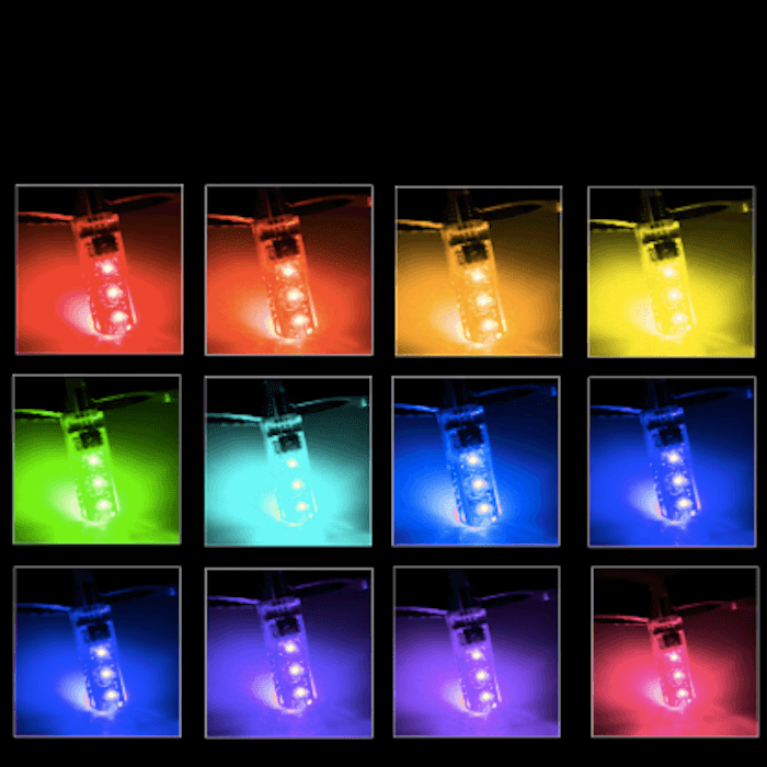 Led Color T10 W5W 194 168 192 met afstandsbediening - Afbeelding 2
