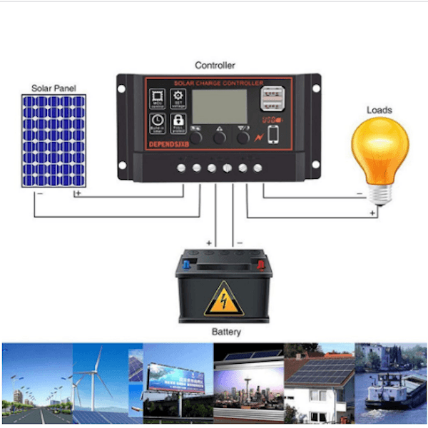 Intelligente laadregelaar 10 / 20 / 30 Ampère 12 / 24 Volt voor zonnepaneel - Afbeelding 2