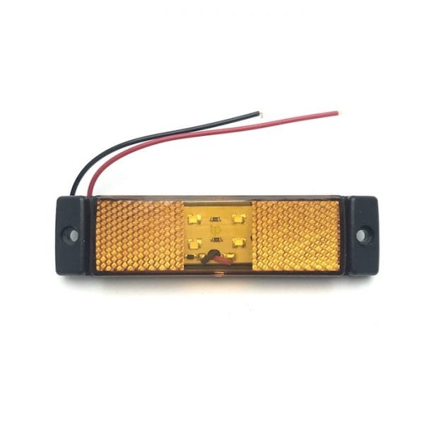 4 LED zijmarkering of contourverlichting reflector Amber (oranje) - Afbeelding 2